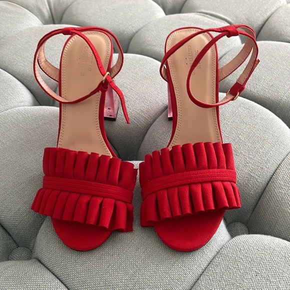 Urban Outfitters Rachel Lucite Red Block Heels - Picture 3 of 16